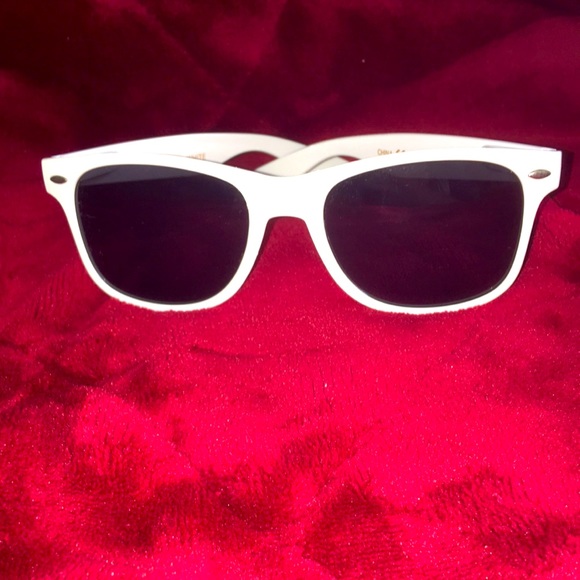 white framed sunglasses